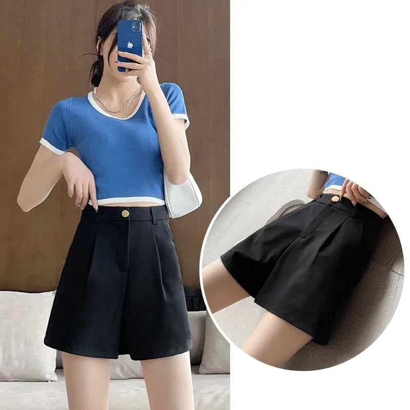 Women's Wide-leg Pants, A- Line Casual Hot Pants