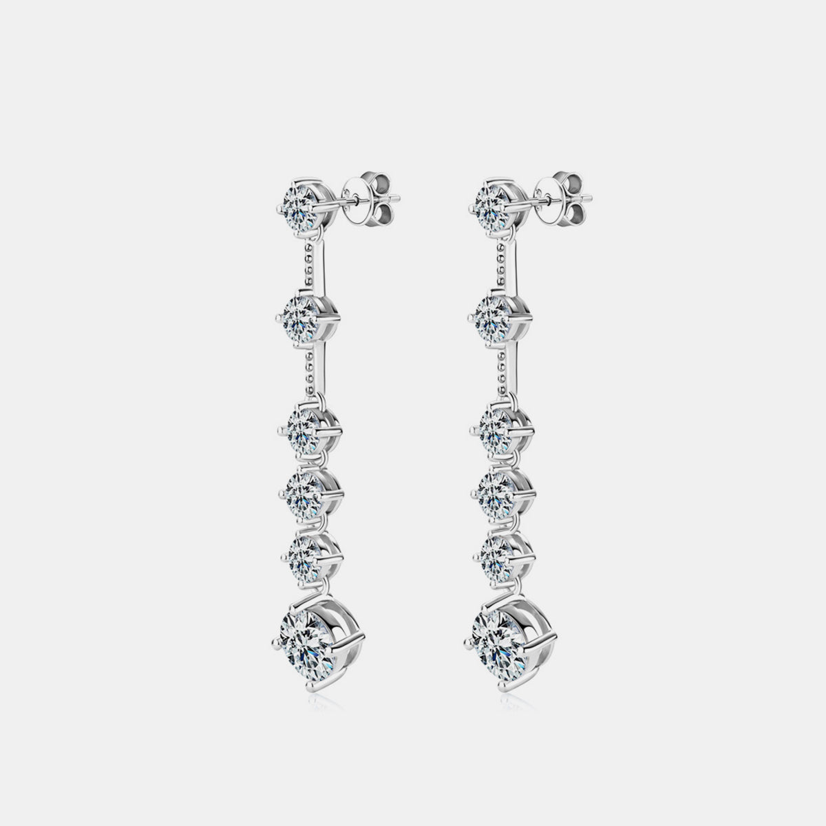 Boucles d'oreilles en argent sterling 925 moissanite 4 carats