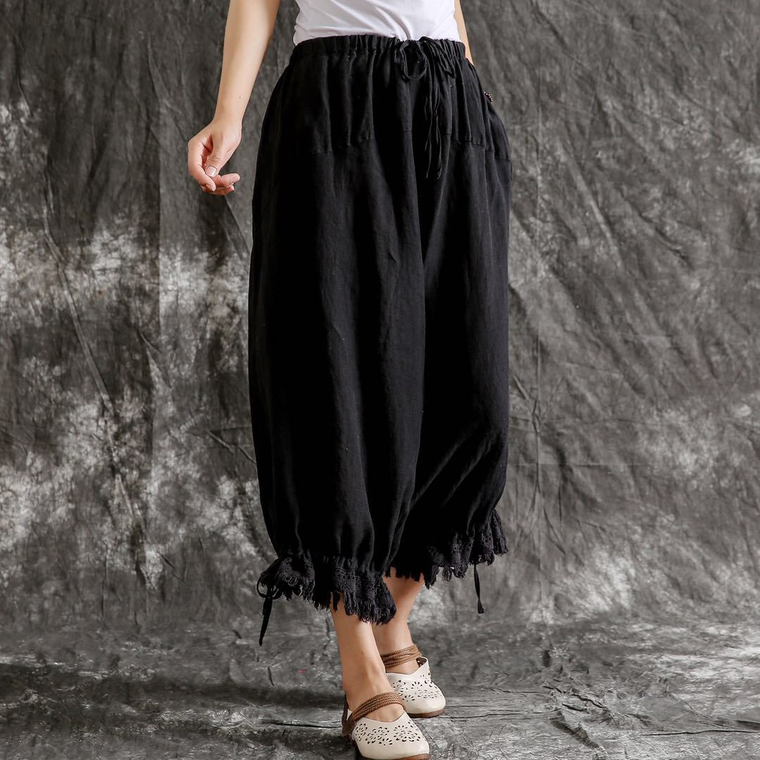 Women's Cotton And Linen Casual Pants Loose Versatile Summer Thin Lantern Trousers