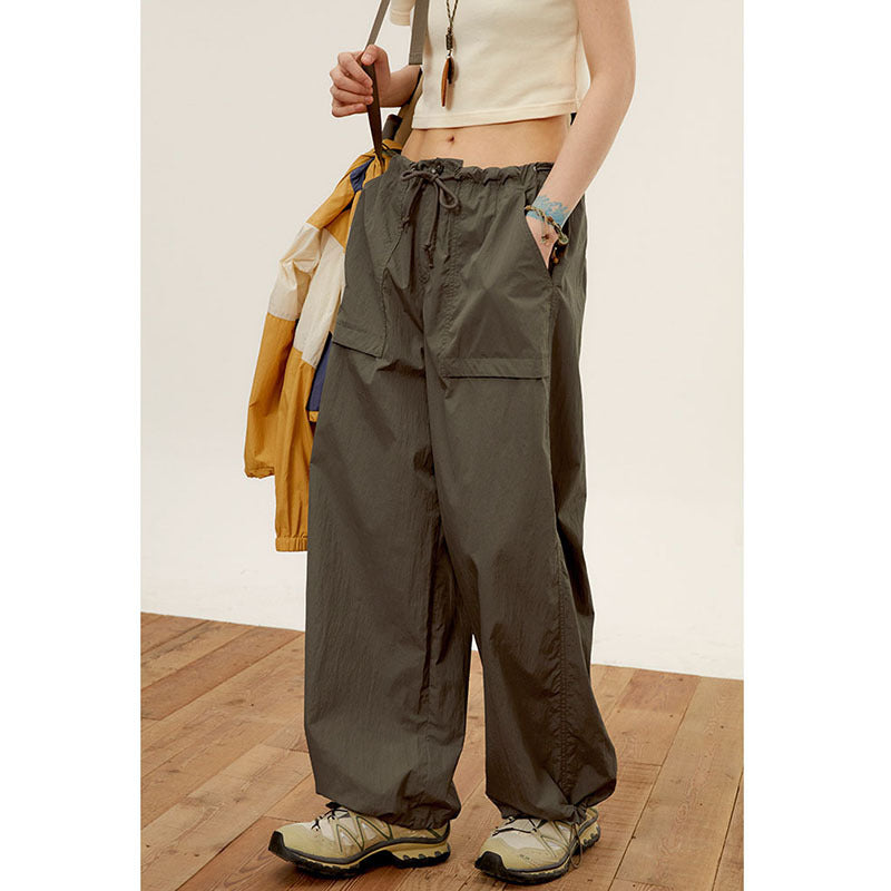 Women's Summer American-style Wide-leg Pants With Pockets