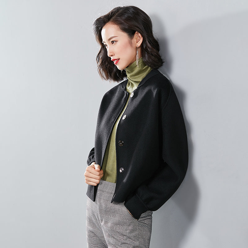 Women's winter wear with double face woollen and cashmere coat