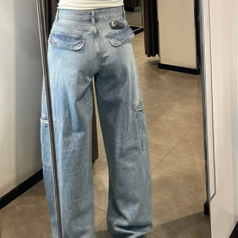 Pantalon droit en denim à la mode pour femme