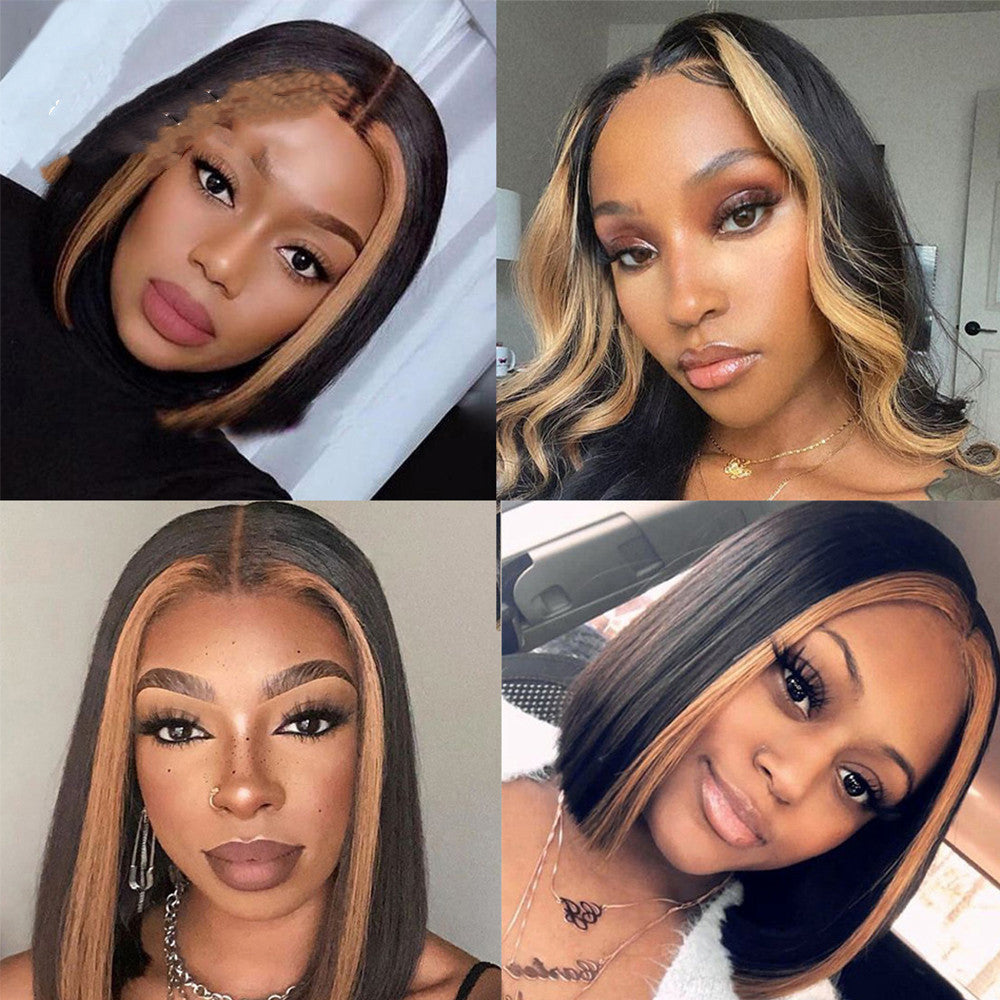 Women's Fashion Simple High-gloss T-zone Lace Wig