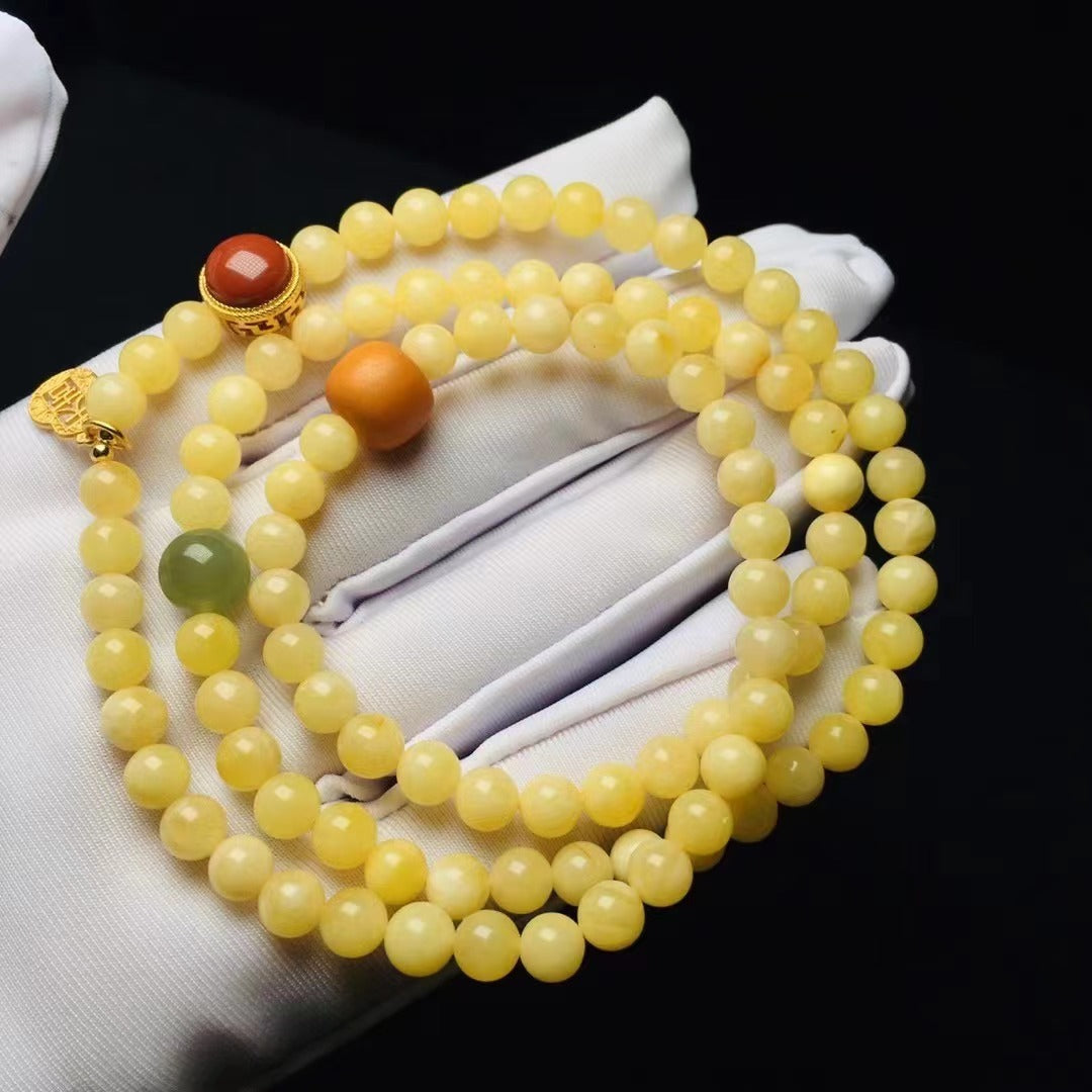 Pulsera multicírculo de cera de abejas natural de mujer