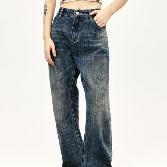 Washed Old Bamboo Joint Casual Denim Trousers