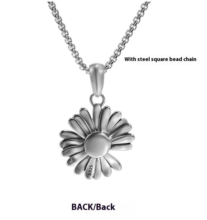 Collier chrysanthème en argent sterling avec pendentif assorti