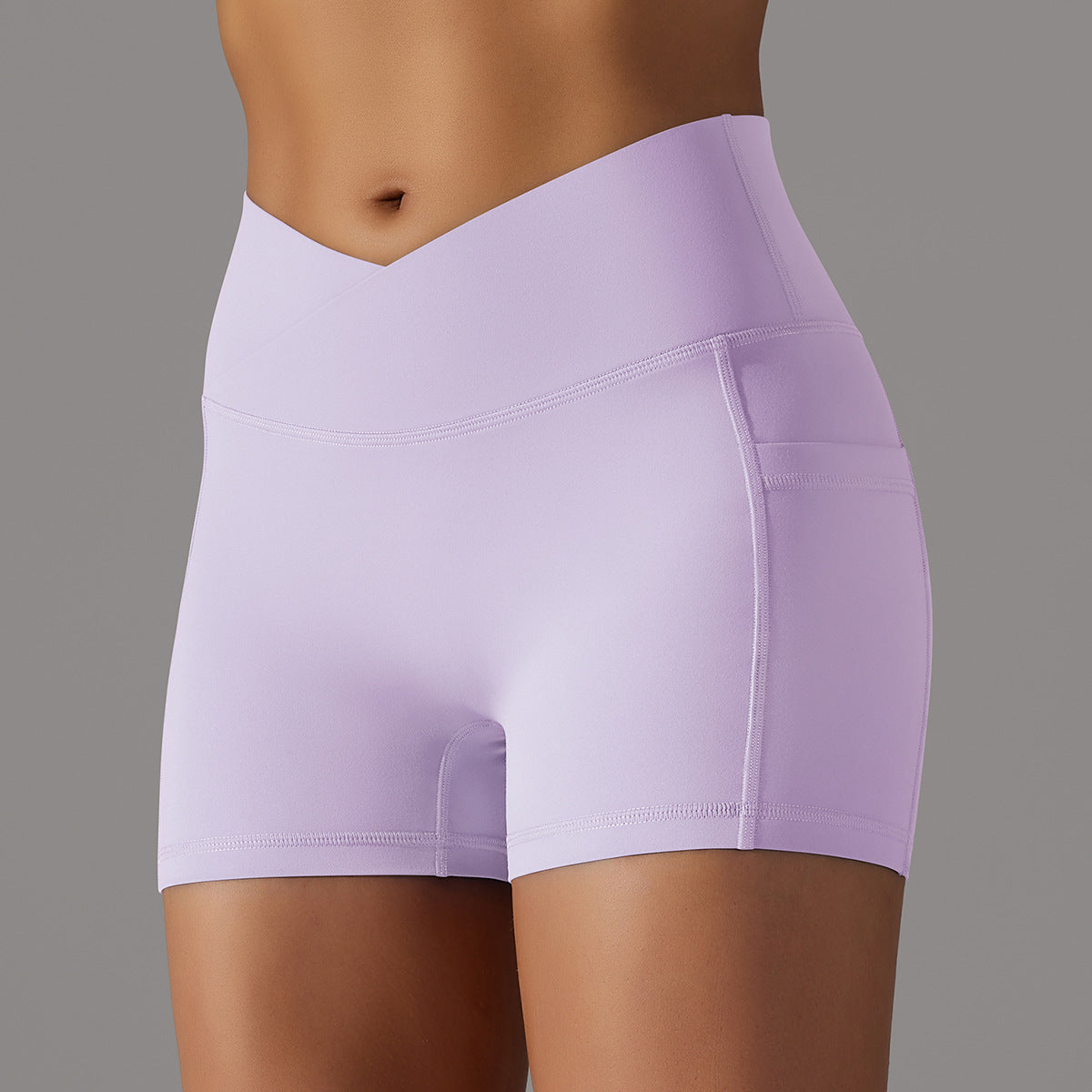 Pantalones cortos de yoga con diseño de bolsillo para teléfono, pantalones deportivos de fitness para ropa de mujer