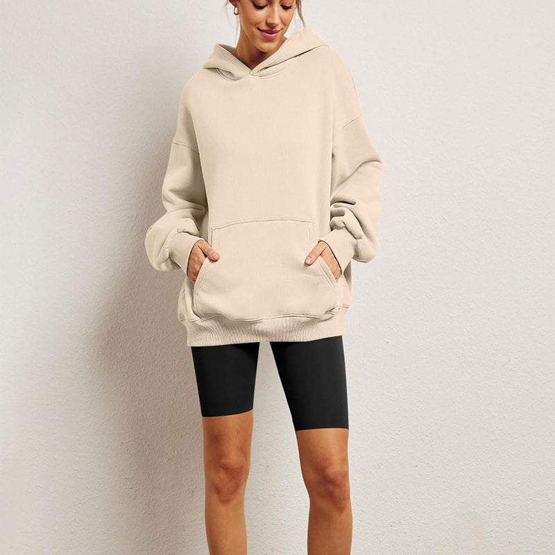 Sudaderas con capucha de gran tamaño para mujer, sudaderas sueltas de lana con bolsillo, sudaderas con capucha de manga larga, suéteres, trajes de invierno y otoño, ropa deportiva