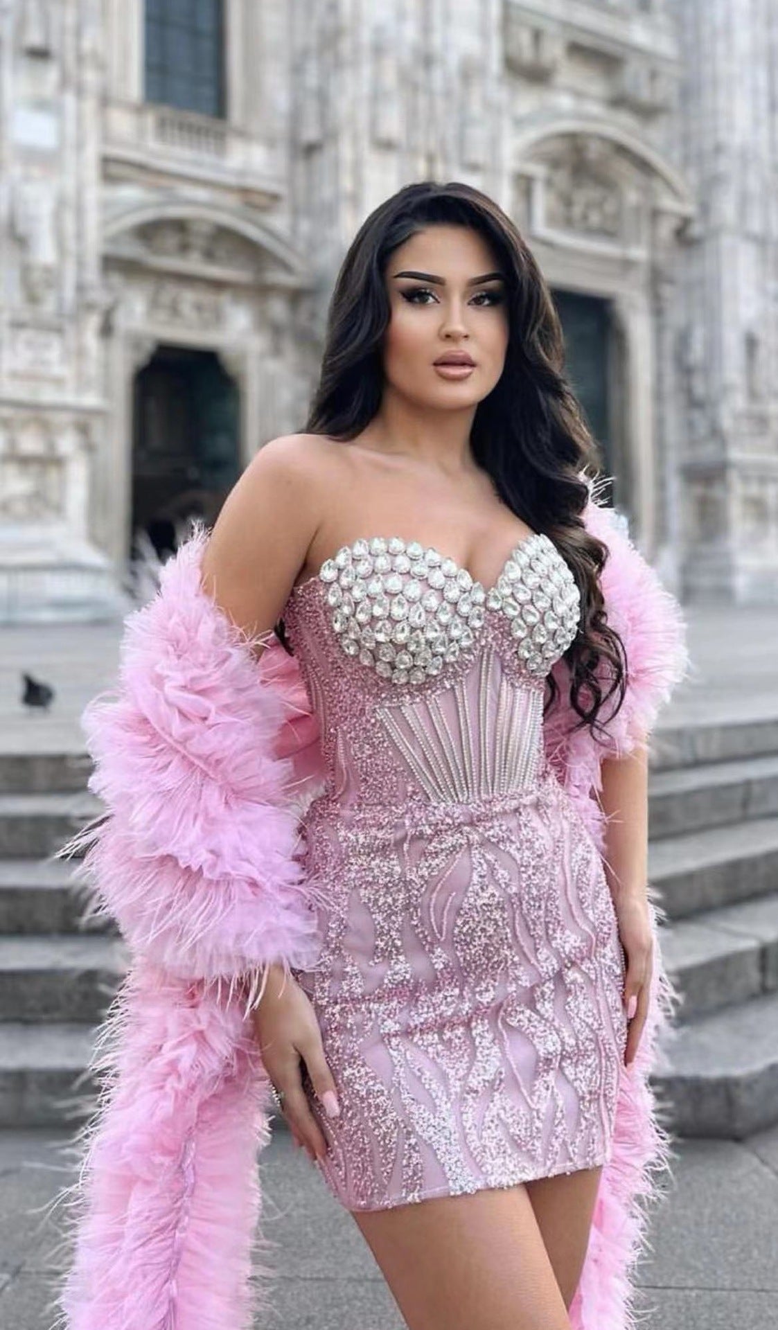 Robe bustier tubulaire brodée à paillettes et strass pour femmes, mode loisirs