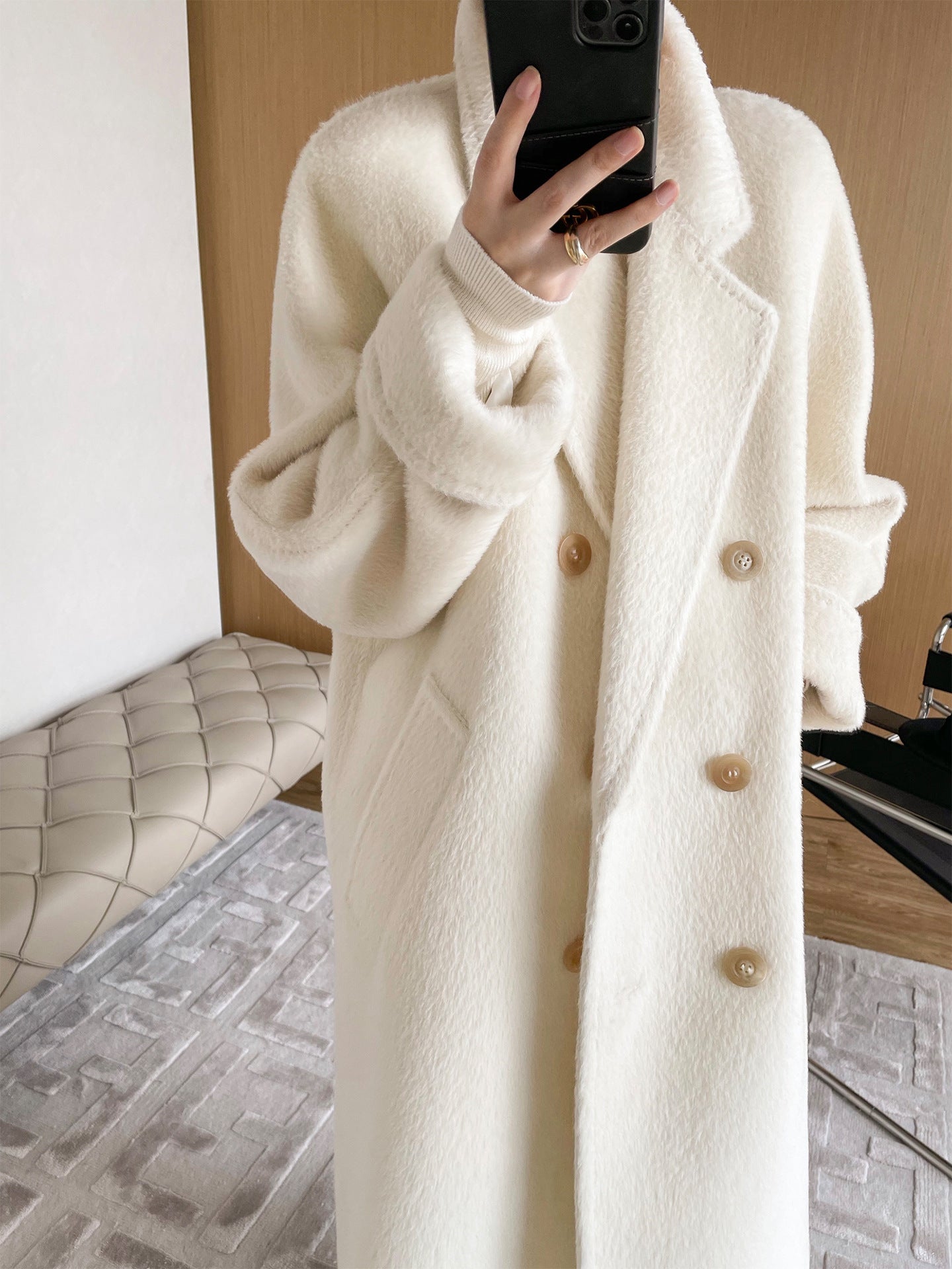 Women's Mid-length Winter Thick Woolen Cashmere Coat