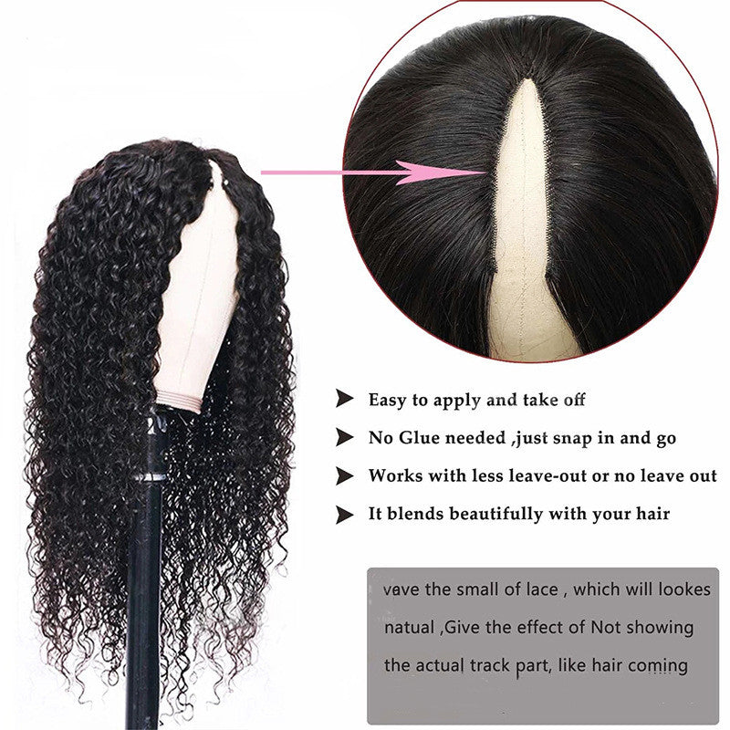 V-shaped Human Hair Curly Headband