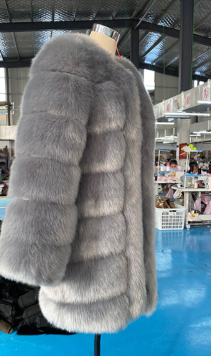 Fur New Patchwork Fur Coat Female Faux Fur Fur Coat Female Plus Size