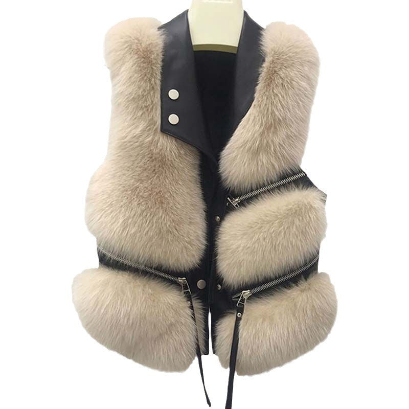 Manteau de fourrure de gilet de mode pour femmes