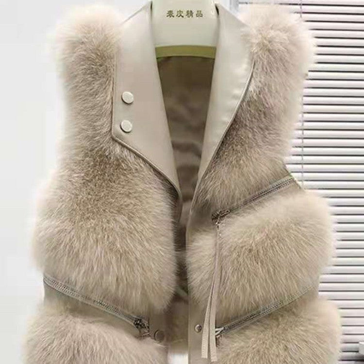 Manteau de fourrure de gilet de mode pour femmes