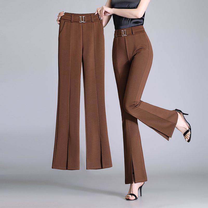 Pantalones cortos anchos y largos informales de cintura alta para mujer