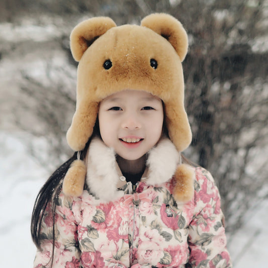 Children's Rex Rabbit Fur Hat Fashionable Cute And Playful