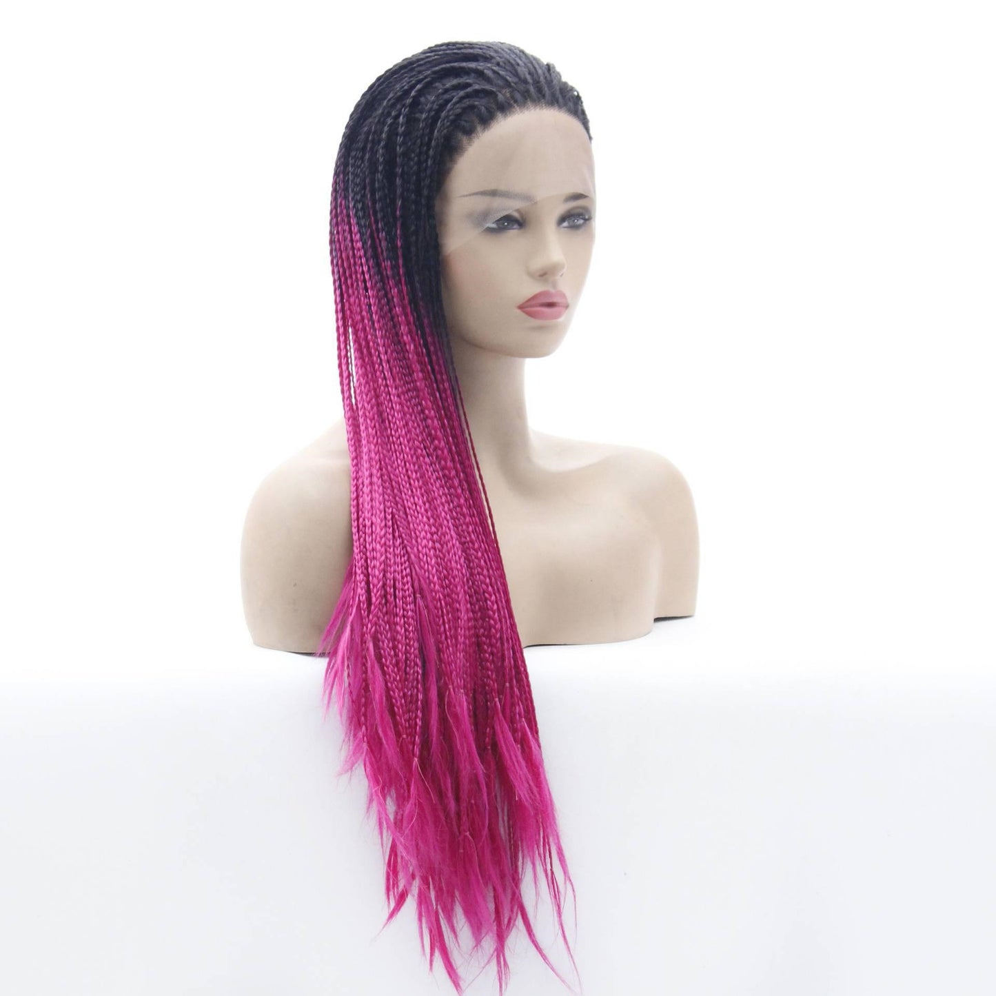 European Ladies Double Braided Wig Purple