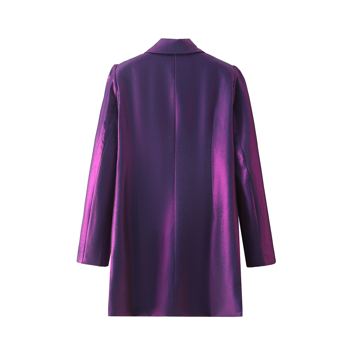 French Retro Autumn Winter Women Clothing Slimming Fashionable Purple Double Breasted Blazer