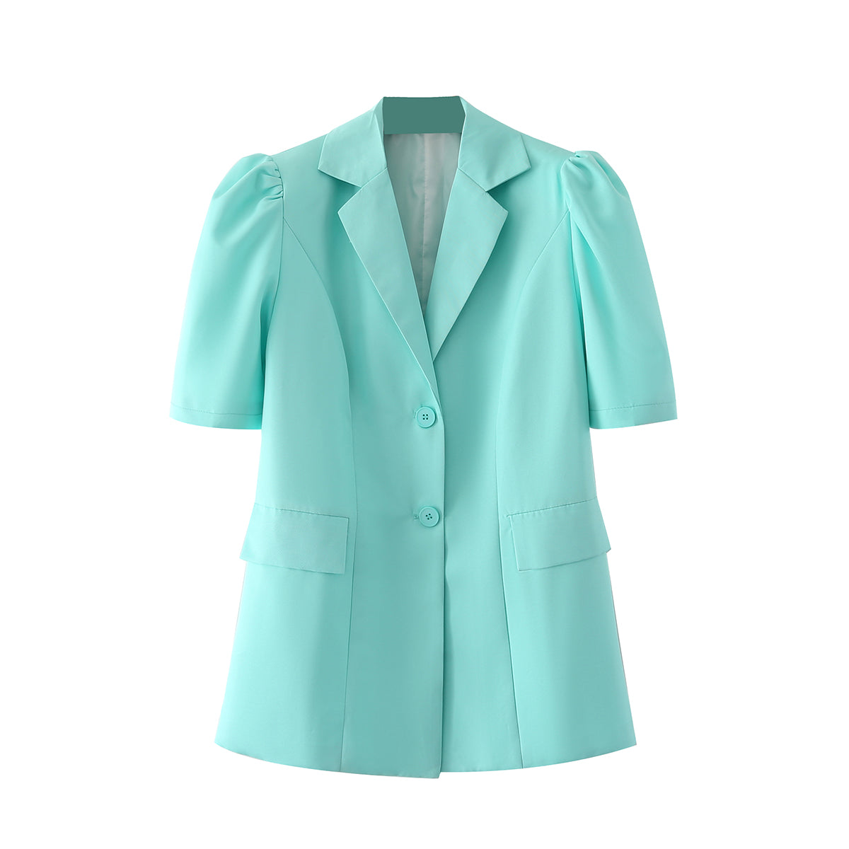 Spring Puff Sleeve Short Sleeve Blazer Single-Breasted Blazer For Women