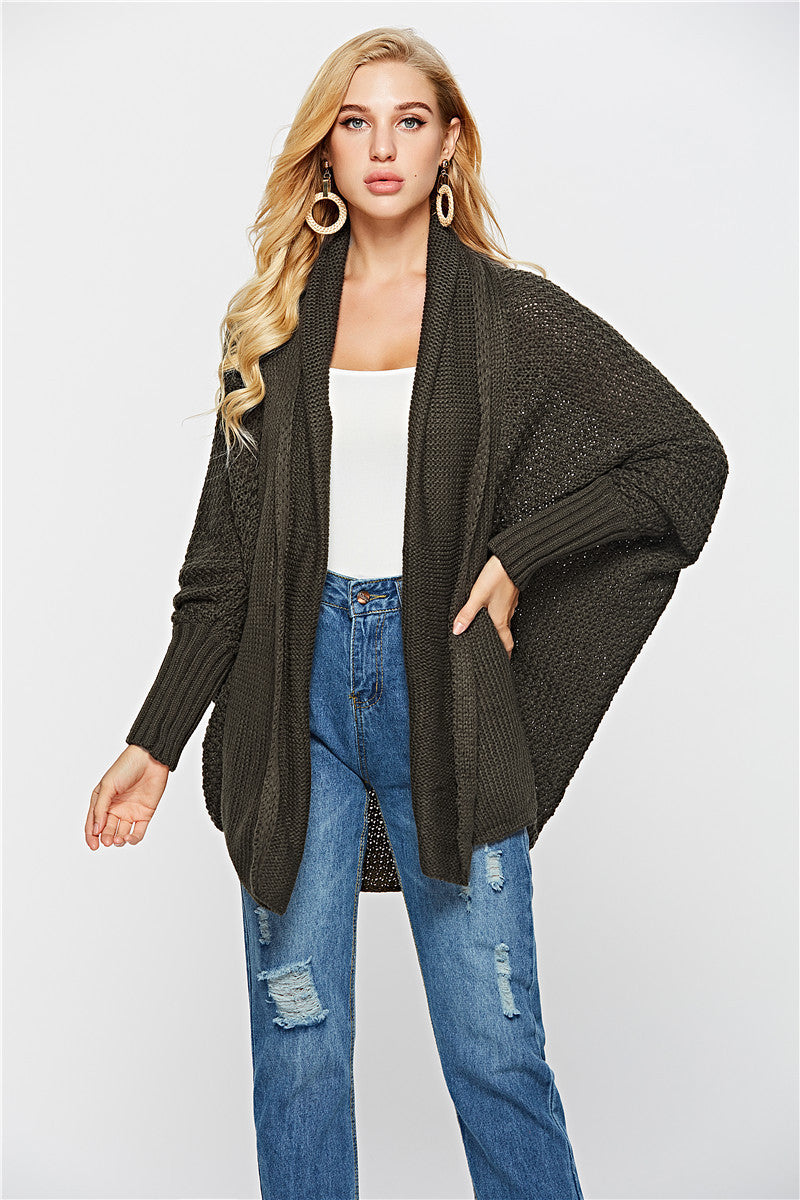 Cardigan en tricot pour femme, pull surdimensionné, manteau pour femme