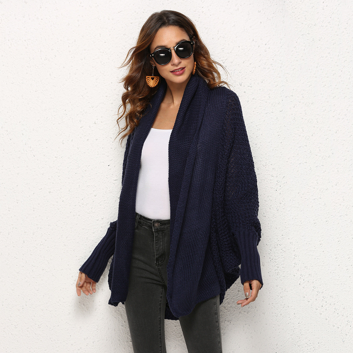 Cardigan en tricot pour femme, pull surdimensionné, manteau pour femme