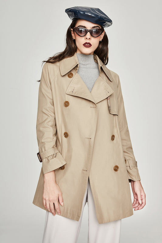 Trench Coat femmes mi-long coréen printemps automne Chic ample petit Trench Coat femmes caméléon