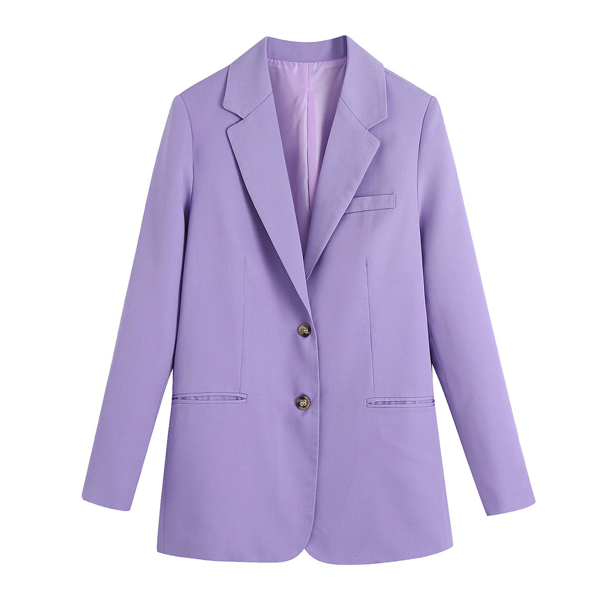 Blazer décontracté droit pour femme, vêtements de printemps, violet, bureau