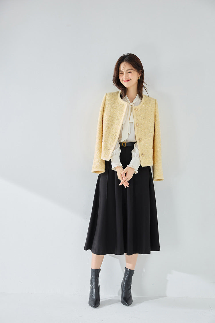 Manteau court jaune Kafuu à paillettes fantaisie, de haute qualité, haut de boîte