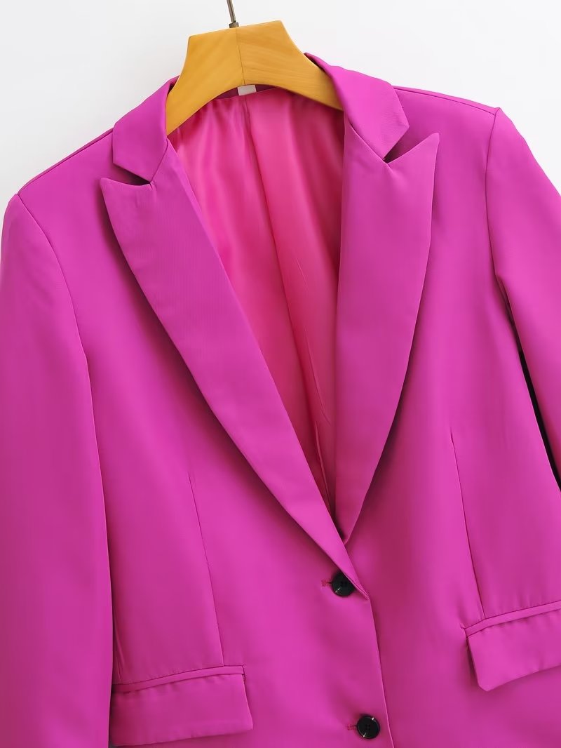 Automne Femme Vêtements Blazer Rouge Purement Rose