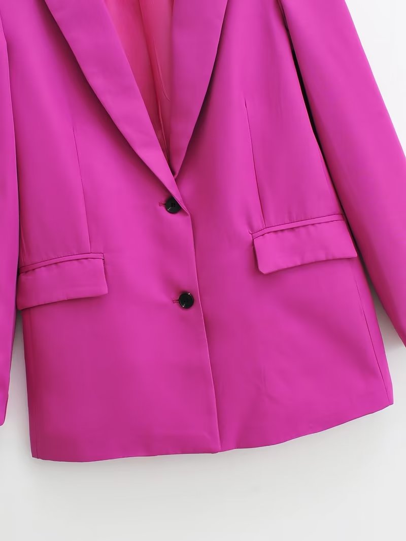 Automne Femme Vêtements Blazer Rouge Purement Rose