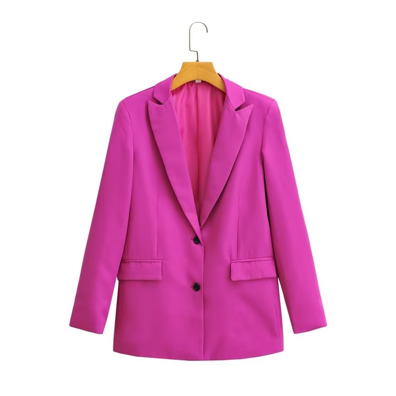 Automne Femme Vêtements Blazer Rouge Purement Rose