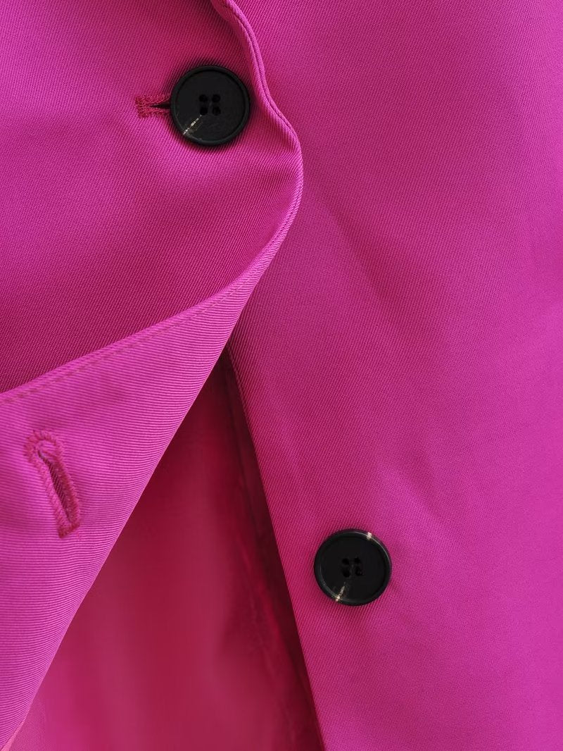 Automne Femme Vêtements Blazer Rouge Purement Rose