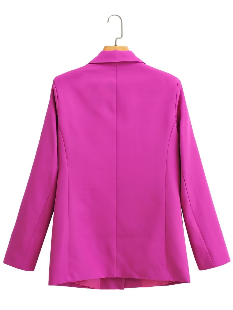 Automne Femme Vêtements Blazer Rouge Purement Rose