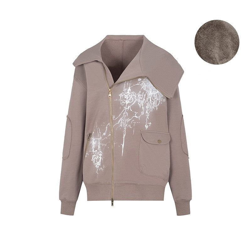 Sweat à capuche asymétrique style paresseux pour femme