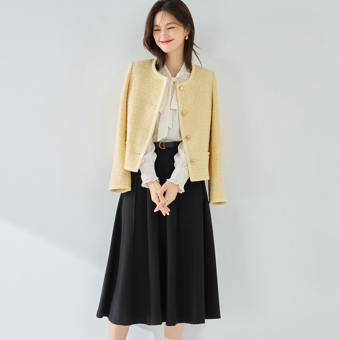 Manteau court jaune Kafuu à paillettes fantaisie, de haute qualité, haut de boîte