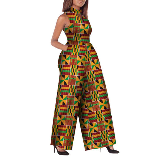 Combinaison de mode Ankara pour femmes africaines sans manches