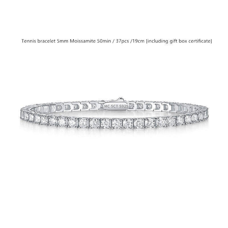 Sterling Silver D Color Moissanite Tennis Bracelet For Women