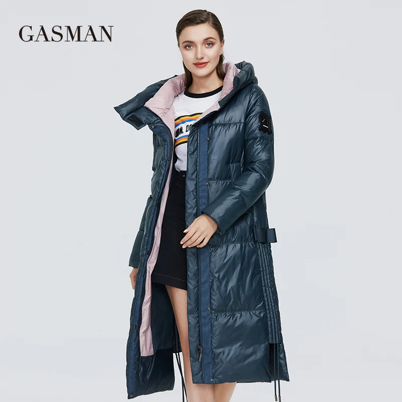 GASMAN 2022 New warm long thick parka Women's winter jacket for womens hooded outwear clothes Female coat women down jacket 027