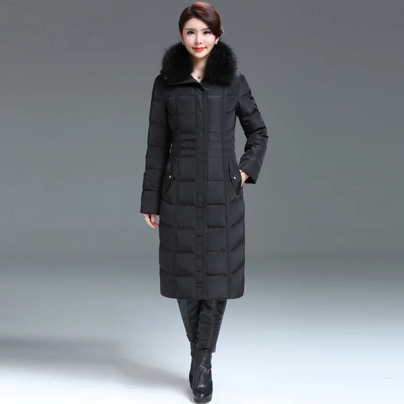 Doudoune femme hiver manteau chaud grande taille blanc canard doudoune longue Parkas pour mère vêtements vêtements d'extérieur livraison gratuite