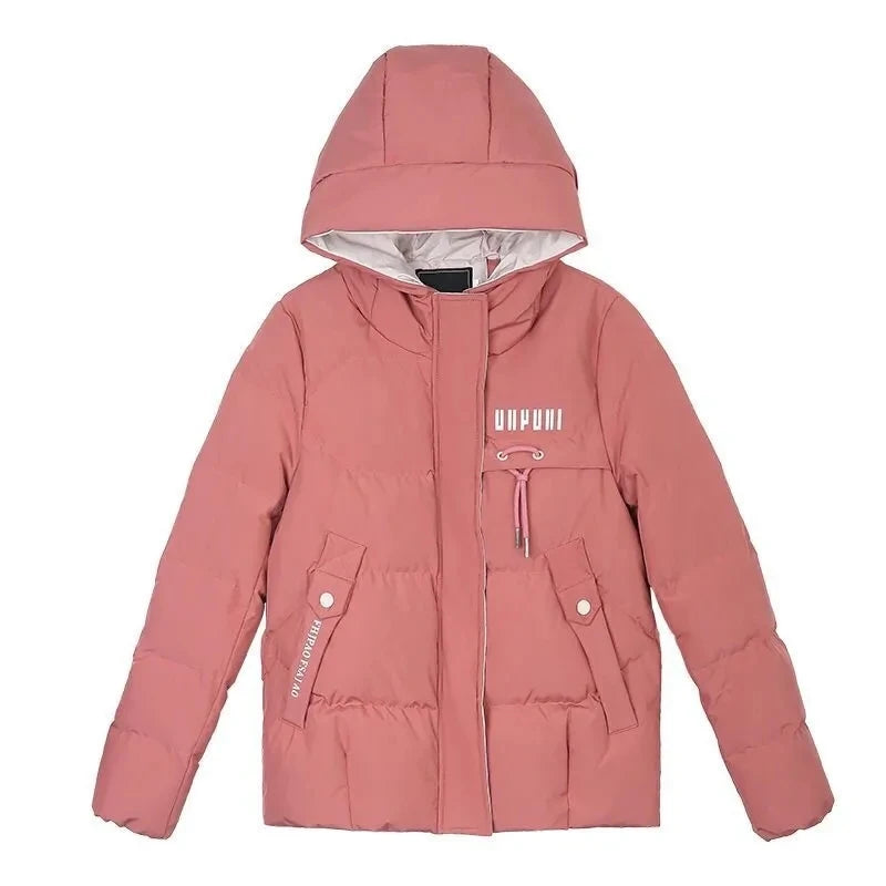 2023 New Cotton Women's Down Jacket Hooded Cardigan  Loose Solid Parkas Female Jacket Long Coat Slim Warm Outwear