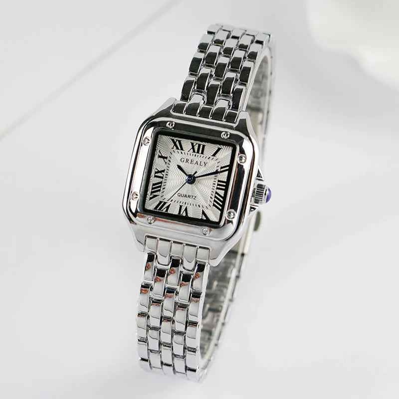 Montres carrées pour femmes, marque, montre-bracelet à Quartz, classique, argent, Simple, bracelet en acier, horloge Zegarek Damski, 2021