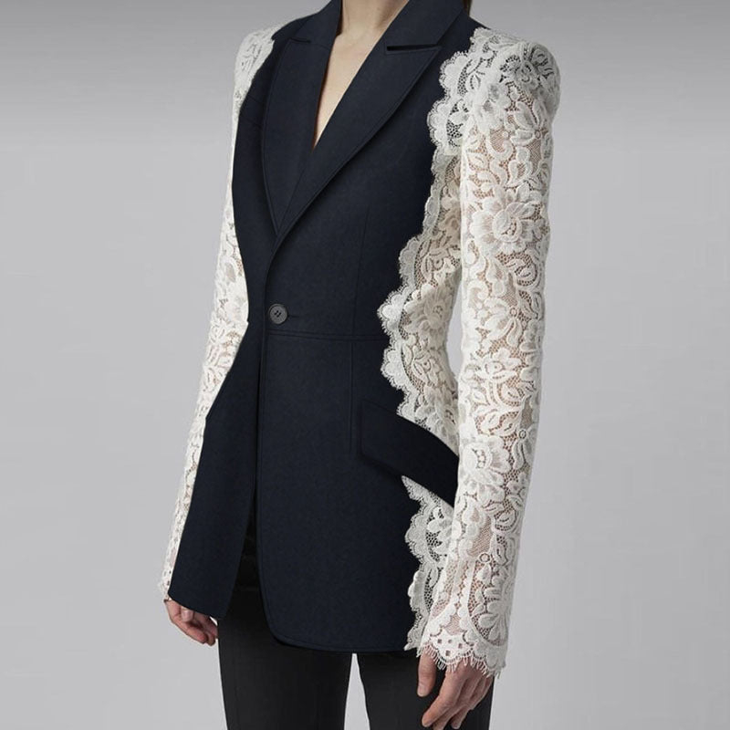 Special-interest Design Autumn Women's Fashionable Lace Long-sleeved Jacket