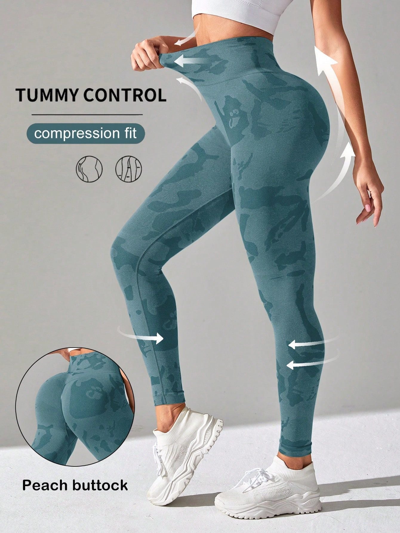 Pantalones de yoga de camuflaje para deportes al aire libre para mujeres