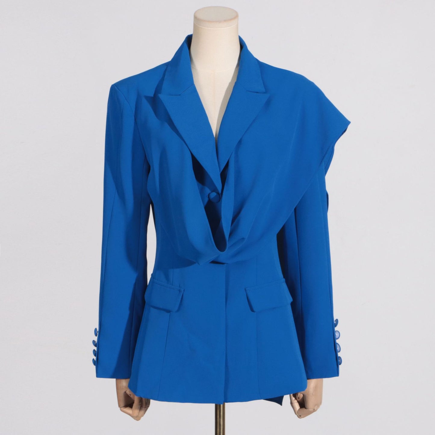 Blazer à la mode pour femme, couleur bleue, tenue de soirée, slim, haut de gamme