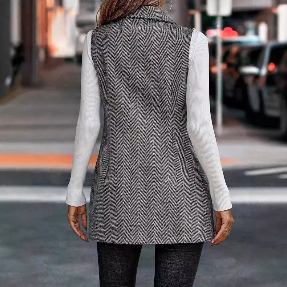 Gilet élégant pour femme, veste d'été sans manches