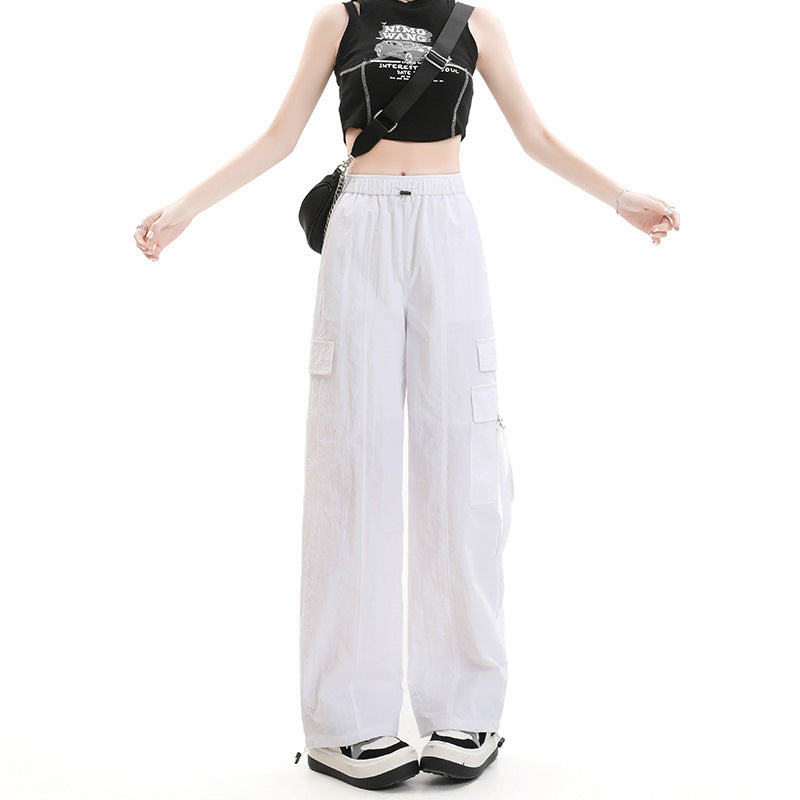 American Parachute Overalls Thin Quick-drying High Waist Slimming