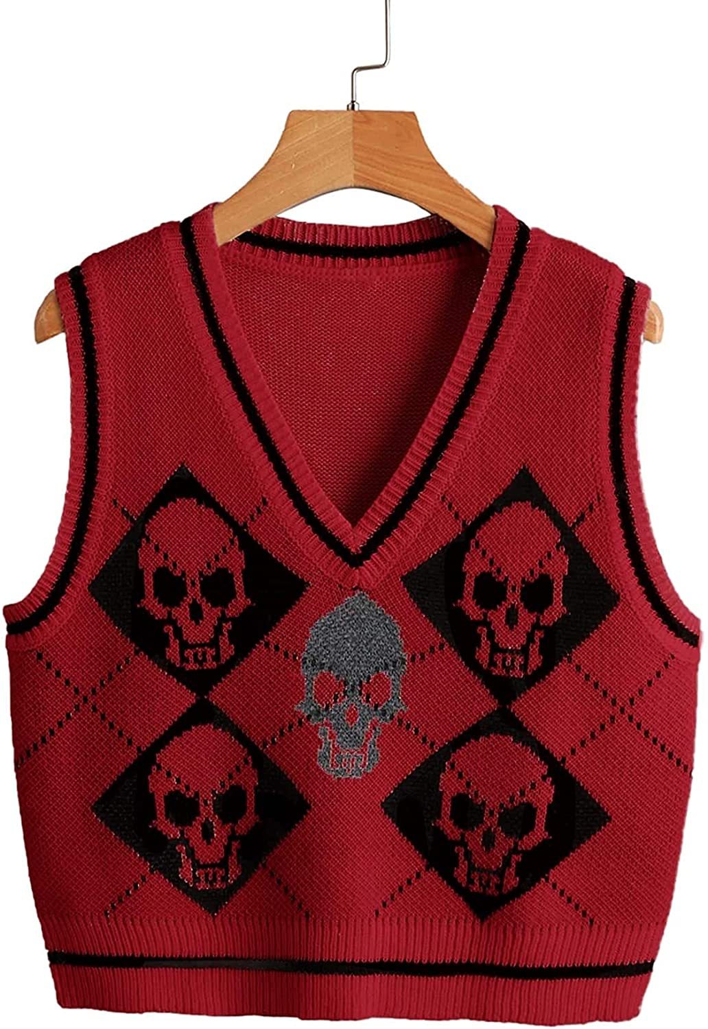 Vest Vest Coat Autumn Winter Women Clothing Outerwear Knitted Halloween Sweater V-neck