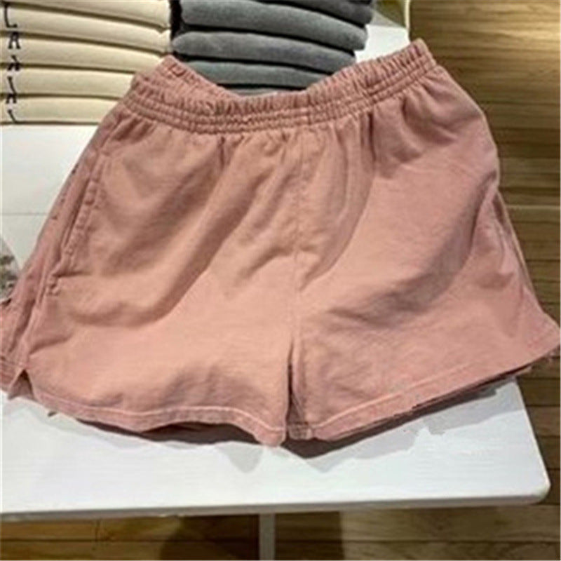 Short de sport décontracté en coton pour femmes, couleur Pure, fendu