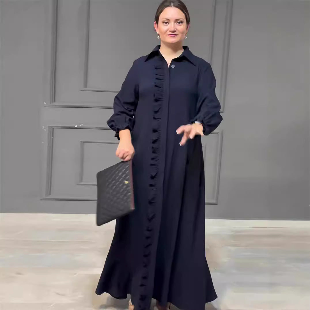 Vêtements d'automne pour femmes à manches longues taille haute pour adultes, comme une femme mondaine, robe élégante