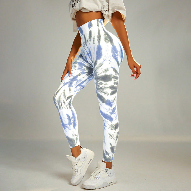 Women's Seamless Tie-dye Print Yoga Pants